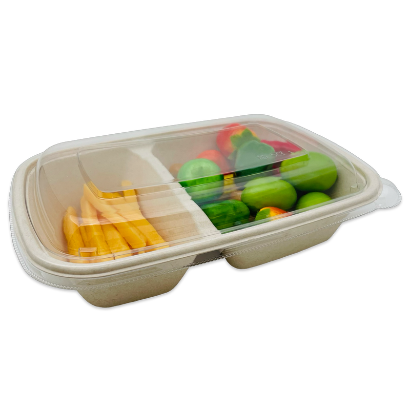 CR900-2 2-Compartment Natural Pulp Tray