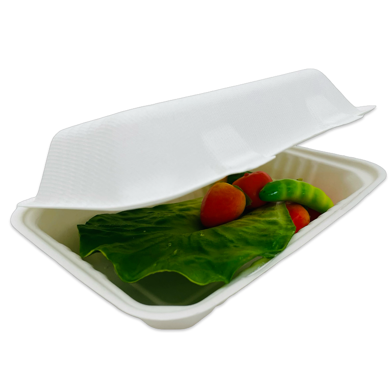 Bagasse Hinged Container 9X6 1 Comp HC96