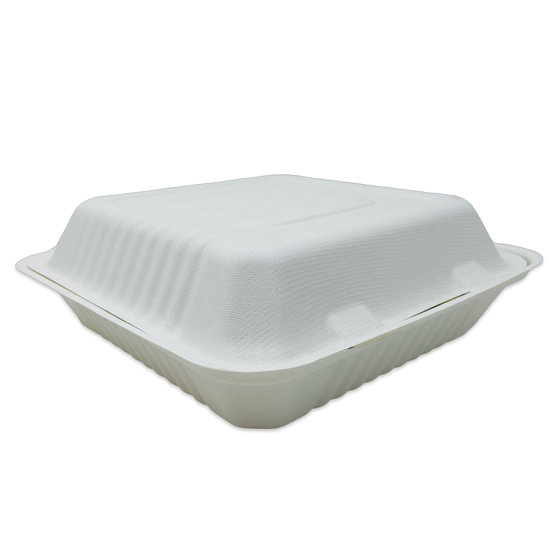 Bagasse Hinged Container 9X9 1 Comp HC99