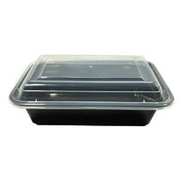 24OZ Rect Plastic Container and Lid RE-24B