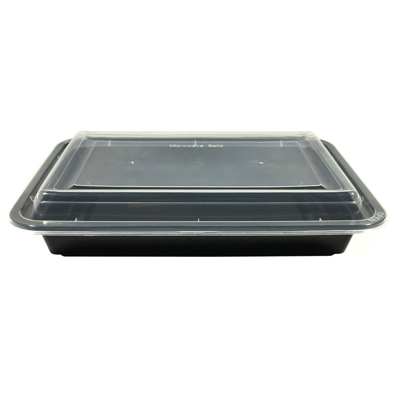HD RE-28B 28OZ Rect Plastic Container and Lid