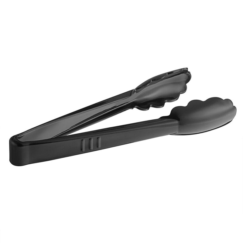 9" Extra Heavy-Duty Black Disposable Serving Tongs