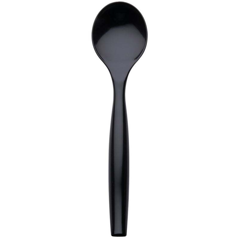 10" Black Disposable Plastic Serving Spoon