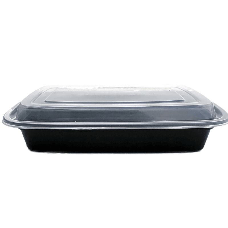 28OZ Rect Plastic Container and Lid F-9628