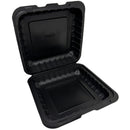 9X9 1-Comp Black Hinged Container