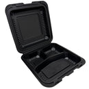 9X9 3-Comp Black Hinged Container