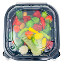 9X9X3 Hinged Container 1-Comp Black Bottom w/ Clear Lid