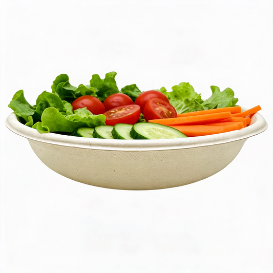 24OZ Bagasse Bowl Natural, 300/CS