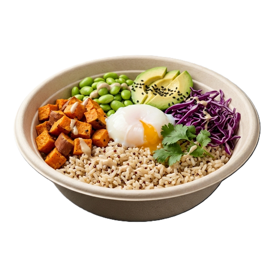 32OZ Bagasse Bowl Natural, 300/CS