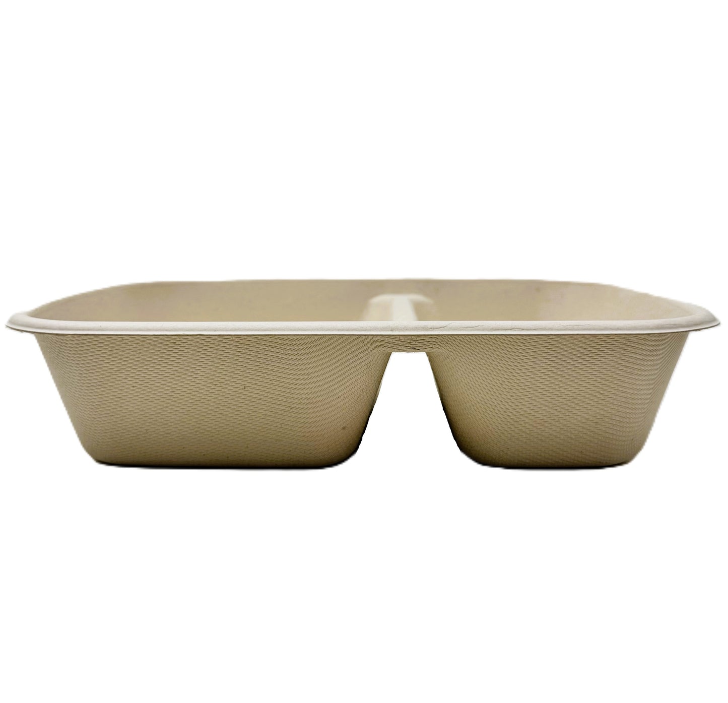 2-Compartment Bagasse Tray Natural, 300/CS
