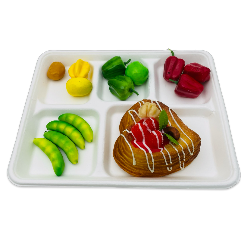 10"X8" 5-Comp Bagasse Plate, 400/CS