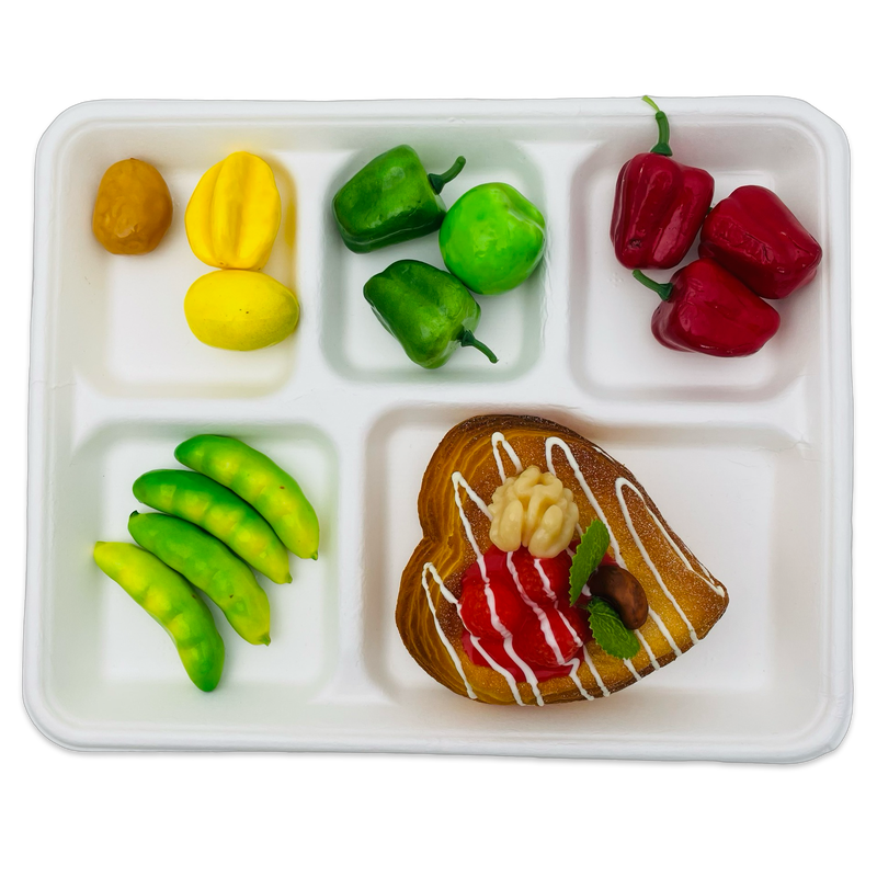 10"X8" 5-Comp Bagasse Plate, 400/CS