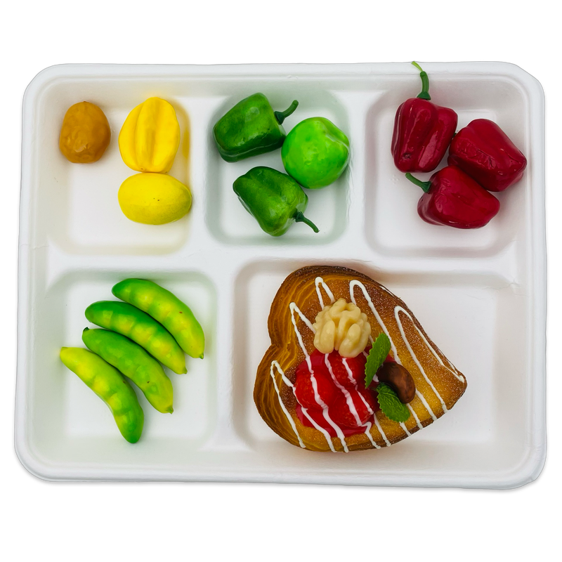 Bagasse 5-Comp Tray Compostable 10" x 8"