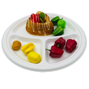 10" Bagasse Plate Round 3-Comp