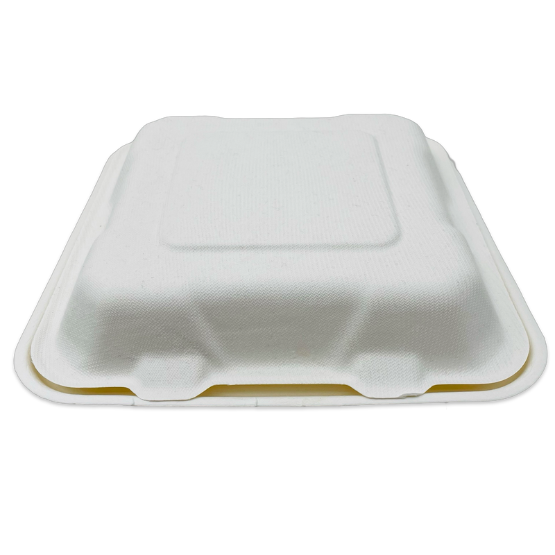 Bagasse Hinged Container 8X8 1-Comp