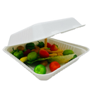 Bagasse Hinged Container 9X9 1 Comp