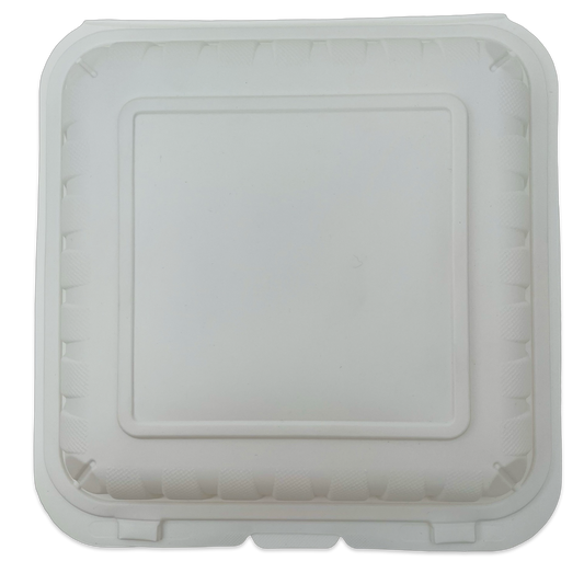 8X8 1-Comp White Hinged Container