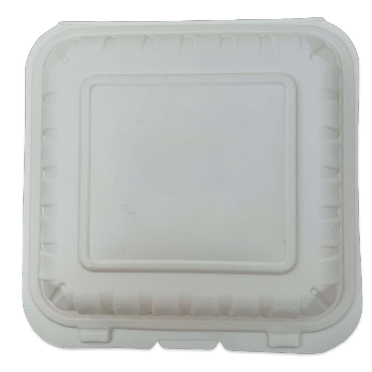 8X8 3-Comp White Hinged Container