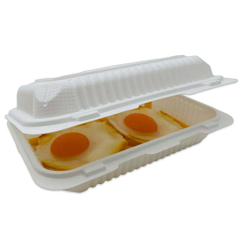 9X6X2.5 White Hinged Container