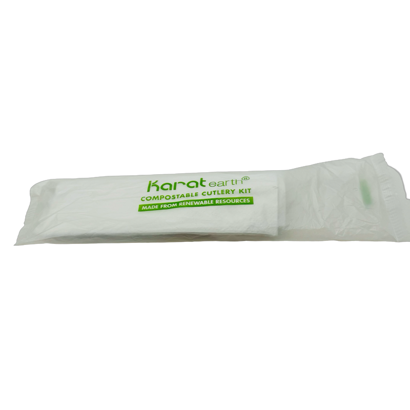 CPLA Compostable Cutlery Kit Wrapped