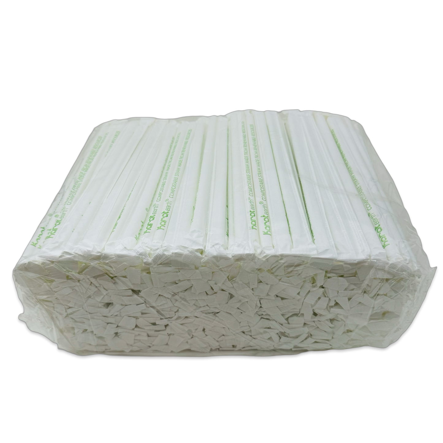 PLA Straw 7.75" Clear Paper Wrapped