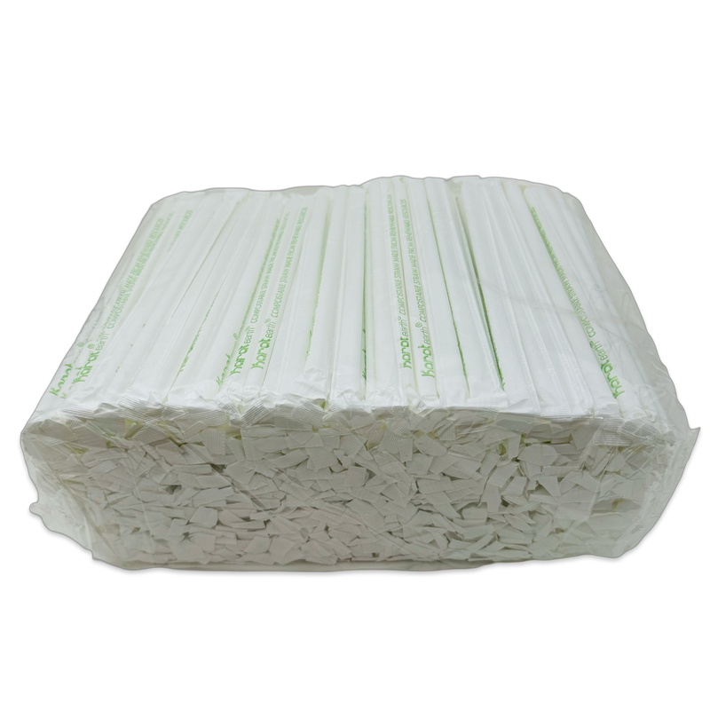 PLA Straw 7.75" Clear Paper Wrapped