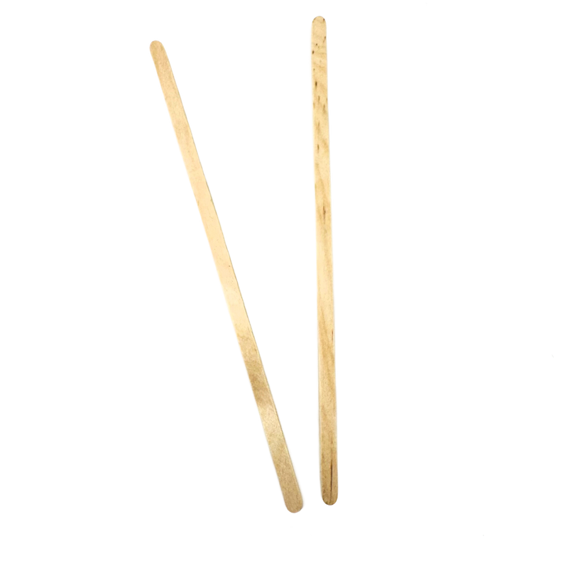 7.5" Wooden Coffee Stirrer Unwrapped