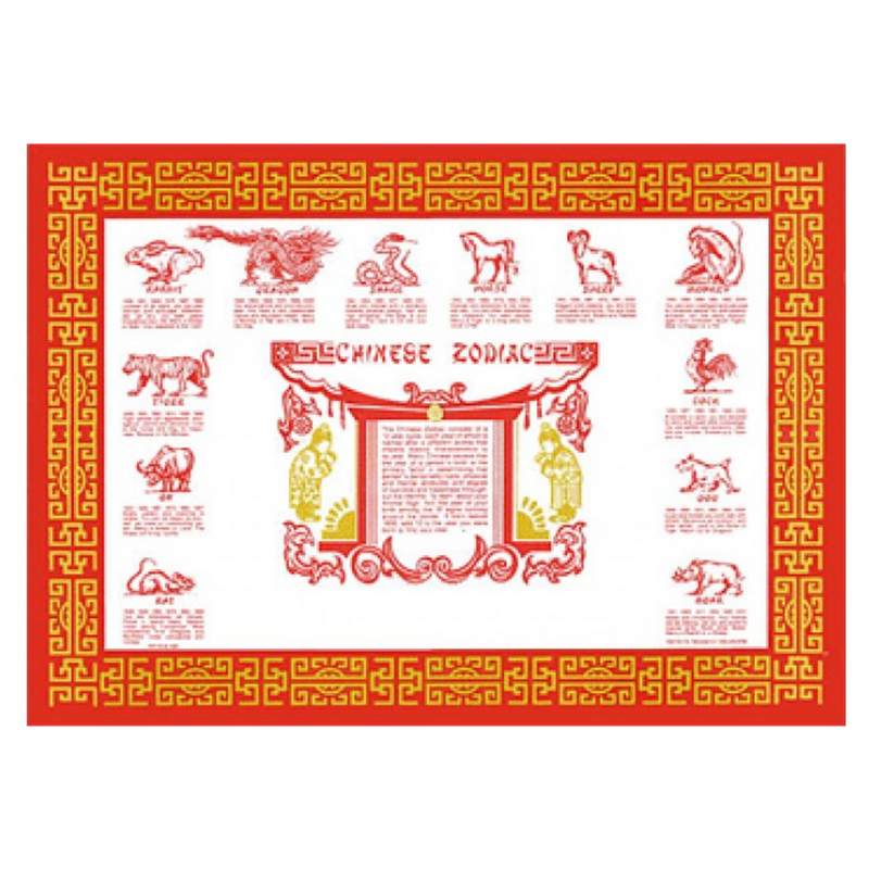 Chinese Zodiac Placemat 13.58"X9.65" 16-80080