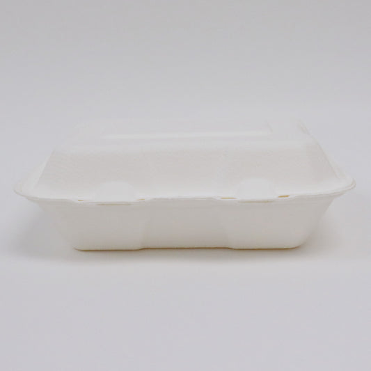 Bagasse Hinged Container 9X6 1-Comp