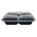 42OZ Rect 3-Comp Plastic Container and Lid