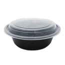 32OZ Round Black Plastic Container and Lid