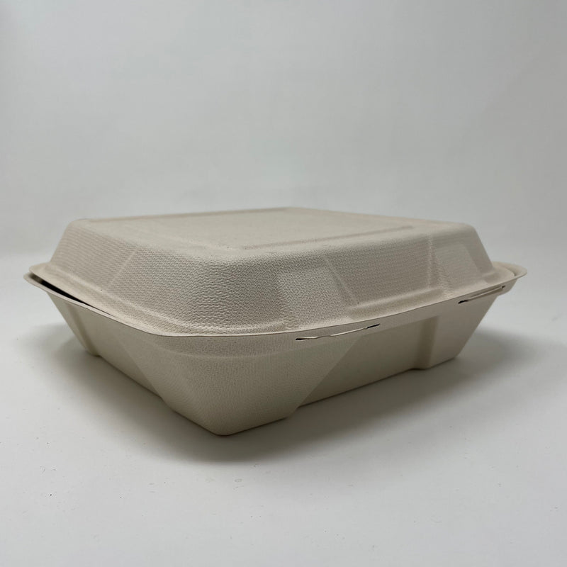 Bagasse Hinged Container 9X9 1 Comp HC99